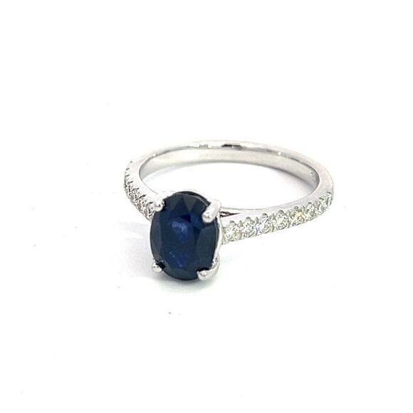 Natural Sapphire Diamond Ring 6.5 14k W Gold 2.35 TCW Certified $3,950 310589 - Picture 5 of 14